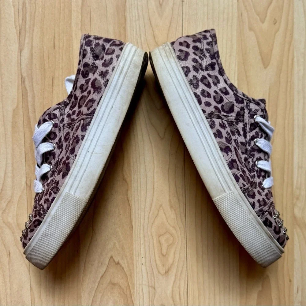 Cherokee Sneakers Platform Leopard Silver Studs Big Kids 6 (W 7.5) Animal Print